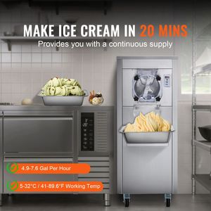 Macchina per Gelato Commerciale 1780W, Nuova 110V, Produce 18L/Ora, Monogusto, con Ruote, 6L in Acciaio Inox - Product Image 2