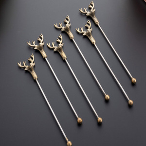 Juego de 4 agitadores de bebidas dorados con diseño de abeja, agitadores de cóctel de metal - Product Image 6