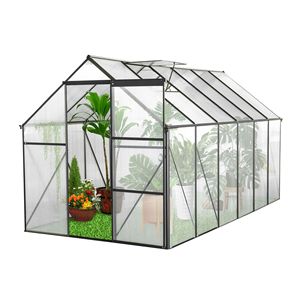 Invernadero de policarbonato de alta resistencia de 6x12 pies con base elevada y anclajes de aluminio para jardín y patio trasero exterior - Product Image 2