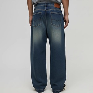 Jeans de Mezclilla Anchos de Algodón de Alta Calidad, Estilo Vintage, Personalizados, Hip Hop, Streetwear, con Botones, para Hombre, Lavado Claro - Product Image 2