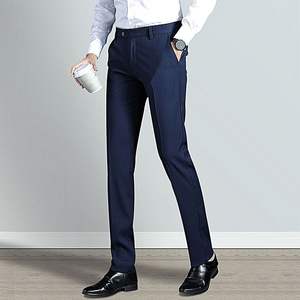 Nuevos Pantalones de Vestir a Rayas para Hombre, Corte Slim Fit, Formales de Negocios, Casuales de Oficina, Diseño Elegante y Moderno, OEM ODM - Product Image 2