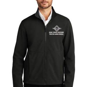 2025 Chaquetas de exterior con texto de logotipo bordado personalizado para hombres J901 Soft Shell Zip up con características colectivas - Product Image 4