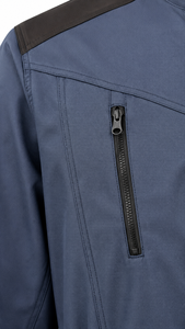 Combinaison industrielle pour homme en sergé épais bleu ardoise noir, avec col montant, fermetures éclair doubles sur la poitrine et poches renforcées aux genoux - Product Image 6