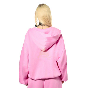 Wholesale Pink <b>Skeleton</b> Print Zip Up <b>Hoodie</b> And Jogger Pants Set Oversized Casual Y2K Tracksuit For Women - Product Image 6