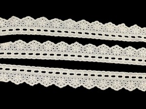 Dentelle brodée en coton blanc à œillets avec fente pour ruban – Bordure festonnée florale pour la couture, robes – Vente chaude - Product Image 3