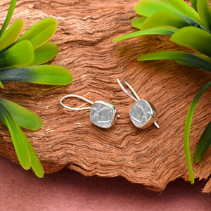 Boucles d'oreilles pendantes en argent sterling 925 avec quartz naturel transparent, faites à la main, fournisseur de bijoux en argent et pierres précieuses - Product Image 2
