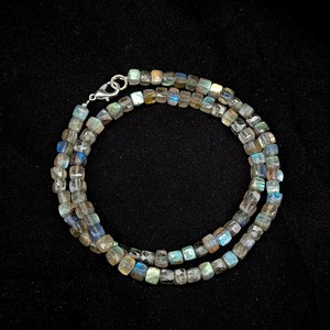 Blue Fire Labradorite Box Shape Beaded Necklace Flashy Labradorite Stone <b>Choker</b> For Women Wholesale Bulk Fashion Jewelry - Product Image 6