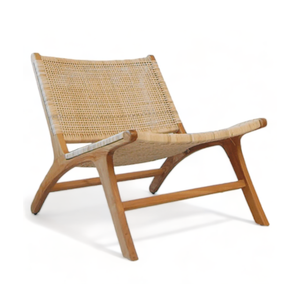 Chaises de jardin modernes en rotin avec structure en bois, chaises longues de jardin en rotin tressé, mobilier d'extérieur - Product Image 1