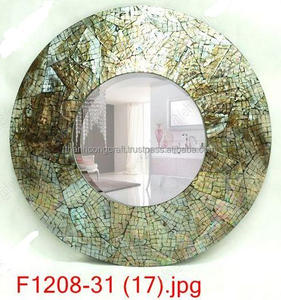 Miroir rond fait main à succès avec cadre en nacre, design bohème vintage pour la décoration de la maison et des hôtels - Product Image 5