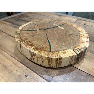 Round Natural Wood Grain Lazy Susan Handmade Rustic <b>Decorative</b> <b>Plate</b> - Product Image 3