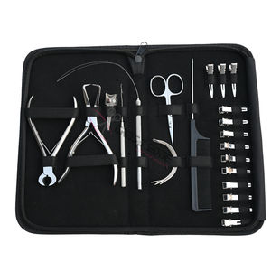 Juego de herramientas para extensiones de cabello de salón con cortador de queratina, alicates para quitar microenlaces, gancho para extraer cabello, peine de cola y separador de cabello para el dedo - Product Image 1