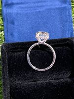 Bague de fiançailles en moissanite blanche, argent sterling 925 plaqué rhodium, sertie de griffes, coupe brillante ronde, alliance de luxe pour femme, cadeau de mariage