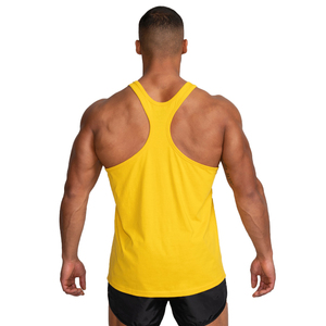 Wholesale Custom ASCENDING SPORTS 100% Cotton Men's Solid <b>Yellow</b> Knitted O-Neck Casual Muscle <b>Tank</b> <b>Tops</b> Acid Washed Quick Dry - Product Image 3