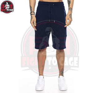 Fully Customized Made Dark Blue Color <b>Machine</b> Washable New Arrival Jogging Bottoms Comfortable Cotton Elastic Waist Men's Shorts - Product Image 6