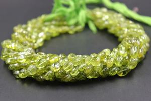 Natural <b>Peridot</b> Smooth Oval Shape Beads 6x8mm 14 Inches <b>Peridot</b> Smooth Beads for Jewellery Making - Product Image 3