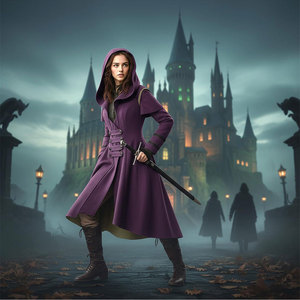 Chaqueta de pirata estilo victoriano gótico vintage para mujer, abrigo largo steampunk, talla extra grande, color morado - Product Image 3