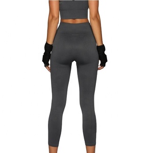 <b>Womens</b> Custom Design Cheap Price Knee-Length <b>Leggings</b> Yoga Pants Pockets Mid Waist Four-Way Stretch Gym Workout Running Sports - Product Image 3