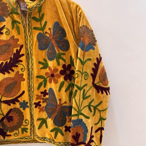 Veste traditionnelle en velours brodé pour femme, style Suzani, pour festival, avec motif papillon, courte, pour demoiselle d'honneur, blazer d'hiver - Product Image 5