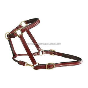 Top qualité robuste Triple couture et rembourrage en cuir anglais marron licou de cheval avec accessoires en laiton réglables solides - Product Image 3
