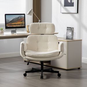 Sedia da Ufficio con Braccioli Regolabili, Seduta Larga, Poggiatesta e Ruote, Design Incrociato - Product Image 3