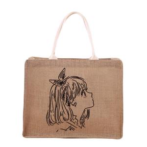 Sac en jute imprimé avec logo et poignées renforcées pour les courses lourdes - Product Image 4