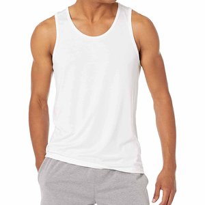 Factory Rate Custom Logo Casual Knitted Muscle Fit Plain Tank <b>Tops</b> Sleeveless Quick Dry Breathable Polyester/Cotton Tank <b>Top</b> - Product Image 1