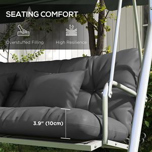 "Charcoal Gray Outdoor Bench <b>Cushions</b> & Pillows Set Including Replacement <b>Pad</b> Back <b>Cushion</b> 2 Pillows" - Product Image 6