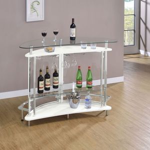 Mobile Bar da Casa Bianco con Piano in Vetro e Armadietto per Vini - Product Image 2