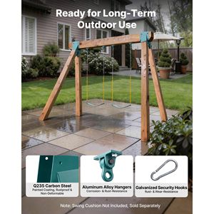Heavy-Duty A-<b>Frame</b> <b>Swing</b> Set Hardware with 2 <b>Frames</b> 4 Hangers Sturdy Playground <b>Swing</b> Bracket <b>Swing</b> Set Brackets for <b>Swings</b> - Product Image 4