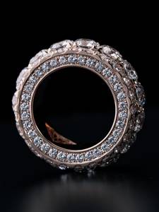 Anillo de Diamantes Cultivados en Laboratorio en Oro Rosa, Corte Brillante Redondo, Ajustable, Joyería para Aniversario de Bodas para Mujer - Product Image 2