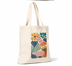 Custom Logo Canvas Folding Tote <b>Bag</b> with Cartoon Pattern <b>Long</b> Handle Medium Size Shoulder Closure Daily Shopping <b>Bag</b> - Product Image 3