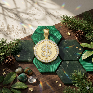 Venta al por mayor: Disco circular con símbolo de dólar, chapado en oro amarillo de 10K, con diamantes VVS cultivados en laboratorio, estilo Hip Hop, de alta calidad. - Product Image 6