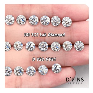 D Vins Jewels - Joyería de Calidad Excelente con Diamantes Cultivados en Laboratorio, Corte Brillante Redondo, Color D, VVS VS, Certificados por IGI, 0.5ct 2ct - Product Image 2