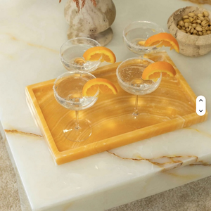 Plateau rectangulaire en onyx miel, plateau de service décoratif en pierre naturelle, plateau en onyx de luxe fait main, fournisseur en gros - Product Image 3