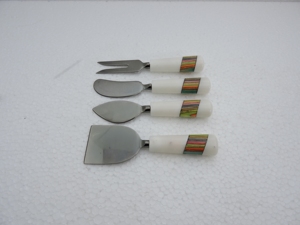 Stainless Steel Cheese Utensil Set 4 Piece Colorful Handle Serving Tools Hand Wash Only - Product Image 1
