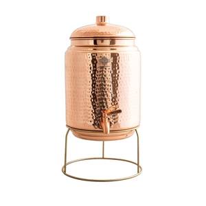 Distributeur d'eau ayurvédique en cuivre, réservoir de stockage en cuivre fait main avec robinet pour la maison, l'hôtel, le restaurant, le bureau, OEM, ODM, exportation - Product Image 1