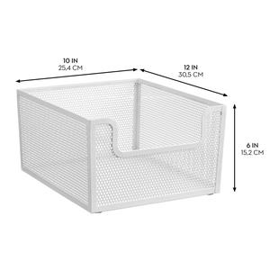 Panier de rangement empilable en métal moderne, grande capacité, organisateur d'étagère - Product Image 3