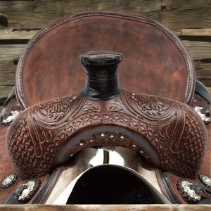 Selles de cheval occidentales en cuir imprimé, faites à la main, personnalisables en gros - Conception portable - Product Image 2