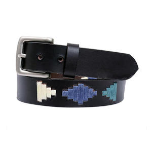 Handmade Premium Leather Polo Belt Traditional Hand-Stitched Pampa Diamond Embroidered Belt Luxury Equestrian Style Casual Wear - Product Image 1
