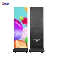 Pantalla LED Plegable X-color, Gabinete de Aluminio Fundido, Exhibición Publicitaria Portátil, Kiosco Digital con Soporte de Piso, 1080P