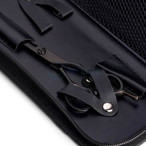 Ensemble de ciseaux de coiffure ultra légers mats noirs, ciseaux de barbier professionnels en acier inoxydable, fournisseur en gros pour salons - Product Image 6