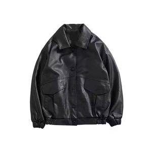 2025 Best Selling Vintage Style <b>Men's</b> Leather <b>Jacket</b> High Quality with Stand Collar for Winter <b>Long</b> Sleeves - Product Image 1