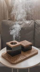 Hand-Made Sandalwood Incense <b>Burner</b> Set With Arabic Calligraphy Design Aromatic Home Decor <b>For</b> All-Season Use Incense <b>Burner</b> - Product Image 1
