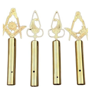 Masonic Lodge Pole <b>Toppers</b> Set of 4 Gold Silver Emblem Caps Ceremonial Regalia Decorative Pole Fittings - Product Image 1