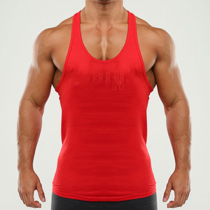 Débardeur tricoté personnalisable pour homme en coton/fibre de bambou, couleur unie, respirant, séchage rapide, coupe ajustée, décontracté, pour la gym et la course, confortable - Product Image 4