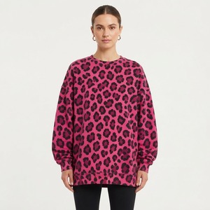 Sweat-shirt surdimensionné élégant pour femmes, col rond, motif camouflage, manches longues, pull en coton tricoté, haut pour femme, vêtements d'hiver - Product Image 1