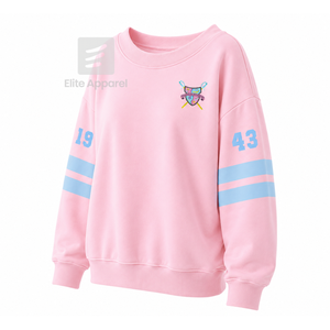 Sweat-shirt universitaire respirant personnalisé Gamma Phi Delta Sorority avec logo brodé sur le devant, bleu ciel rose, manches longues pour femme - Product Image 2