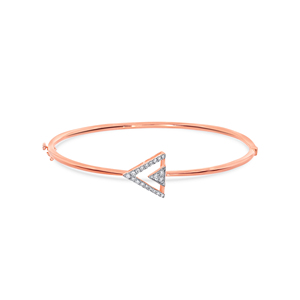 Luxury 18K Rose Gold Plated Geometric Triangle Diamond <b>Bangle</b> <b>Bracelet</b> for Women | Minimalist Open Cuff <b>Bracelet</b> | Elegant Daily - Product Image 2