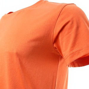Men's Orange Short Sleeve T-Shirt 100% Cotton O-Neck Regular Fit Solid Color Casual Jersey Knitted Tee Mens - Product Image 5