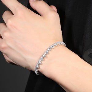 New Arrival Double Layer Bling Heart Shape <b>Love</b> CZ Tennis <b>Bracelet</b> Cubic Zirconia Women Men Jewelries - Product Image 3